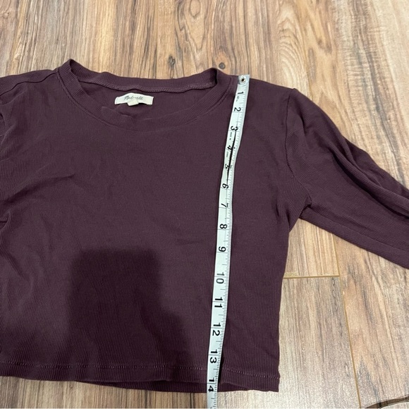 Madewell Fine Ribbed Supercrop Crewneck Long-Sleeve Tee - Picture 12 of 13